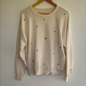 The Great. flower embroidered sweatshirt size 0/XS